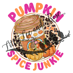 Pink and Orange Pumpkin Spice Junkie Instant Transfer