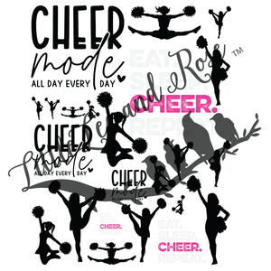 Eat Sleep Cheer Repeat Total Tumbler Instant Transfer Sheet