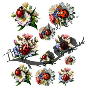 
            
                Load image into Gallery viewer, Floral Ladybug Instant Transfer Sheet
            
        