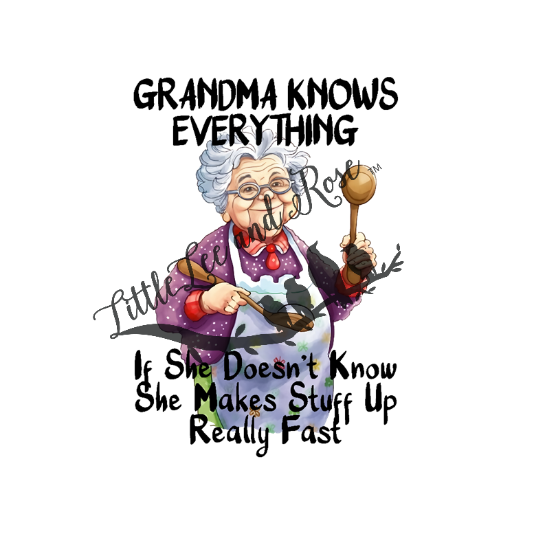 Grandma Knows Everything Clear Waterslide