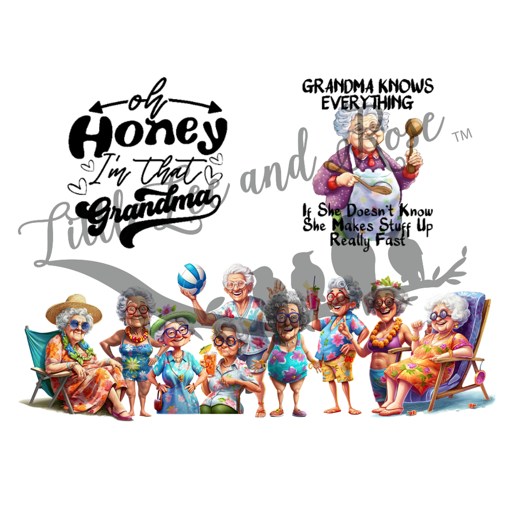 
            
                Load image into Gallery viewer, Fun And Sassy Grannies - Full Sheet SUBLIMATION
            
        