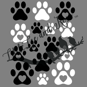 Heart Paw Print Instant Transfer Sheet