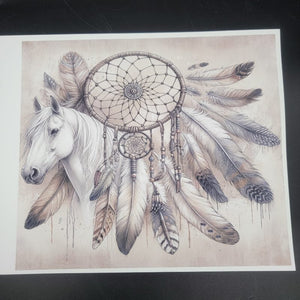 Sublimation Print of 20oz Wrap - White Horse Dreams