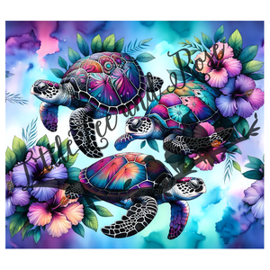 .Hibiscus Turtles - Tumbler, Sublimation, or Vinyl