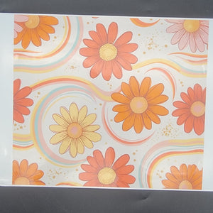 Printed Vinyl Sheet - Retro Daisies