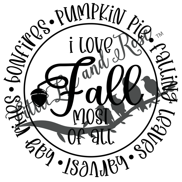 Love Fall Circle Instant Transfer