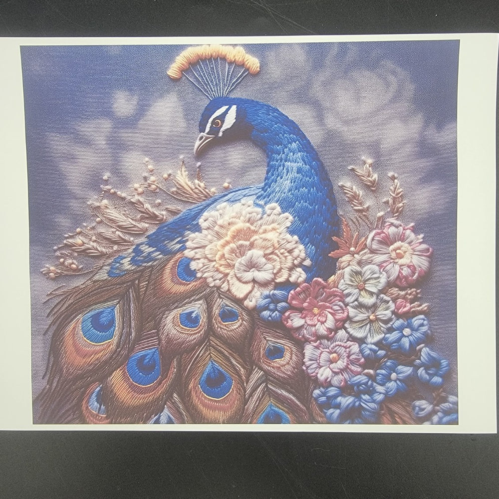 Sublimation Print of 20oz Wrap - Embroidered Peacock