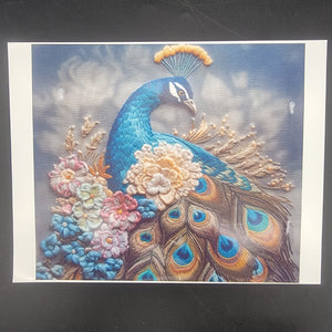 Printed Vinyl Sheet - Embroidered Peacock