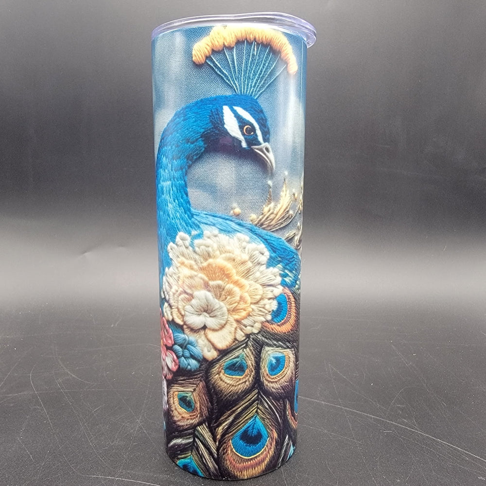 
            
                Load image into Gallery viewer, Pre-Sublimated 20oz Tumbler - Embroidered Peacock
            
        