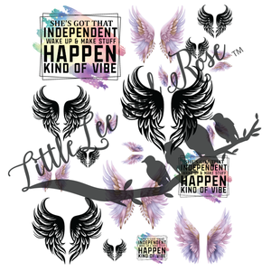 Independent Wings Total Tumbler Instant Transfer Sheet