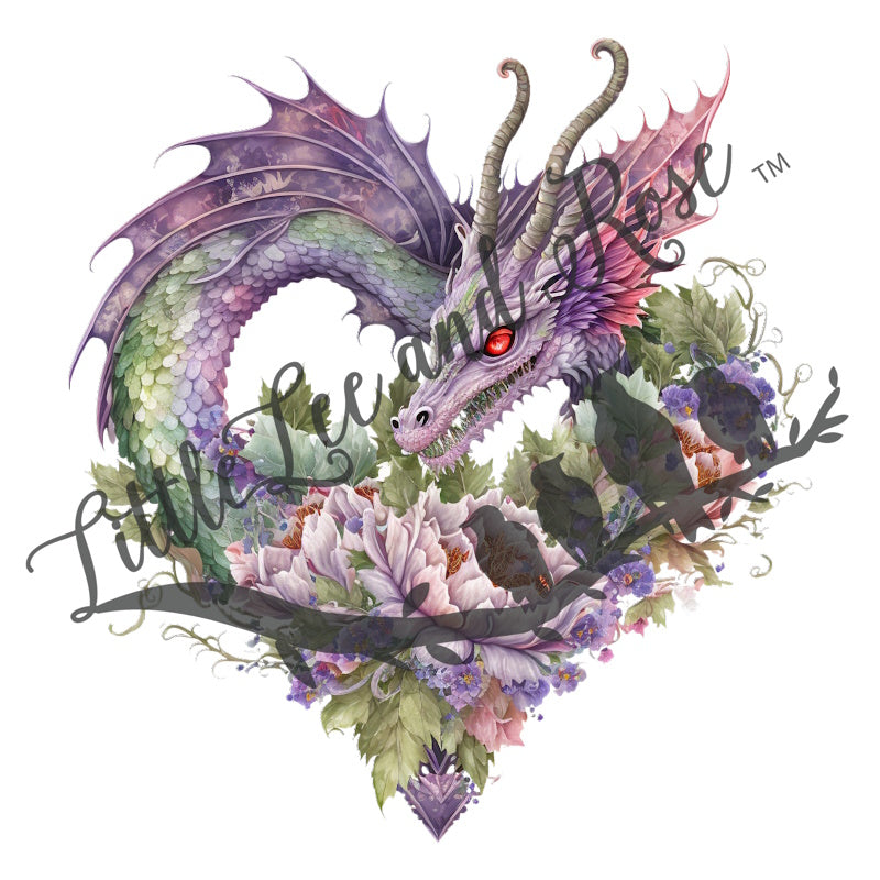 Lavender Dragon Heart Vinyl Sticker