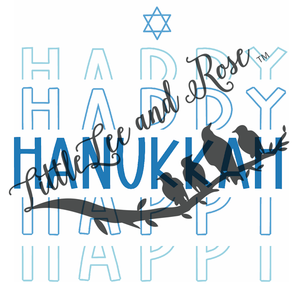 Light Blue Happy Hanukkah Instant Transfer