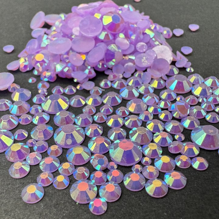 
            
                Load image into Gallery viewer, Single Color Rhinestone Mix - Light Purple AB Jelly - RESIN
            
        