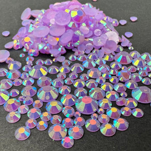 Single Color Rhinestone Mix - Light Purple AB Jelly - RESIN