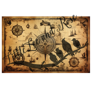 Old Compass Map Instant Transfer