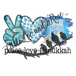 Peace Love Hanukkah Instant Transfer