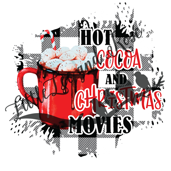 Plaid Hot Cocoa & Christmas Movies - Sublimation Print