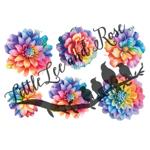 
            
                Load image into Gallery viewer, Rainbow Bright Dahlias Instant Transfer - Set of 6
            
        