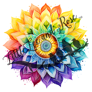 Rainbow Mandala Instant Transfer