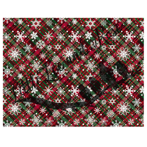 Green & Red Plaid Snowflake Full Sheet 8.5x11 - Instant Transfer