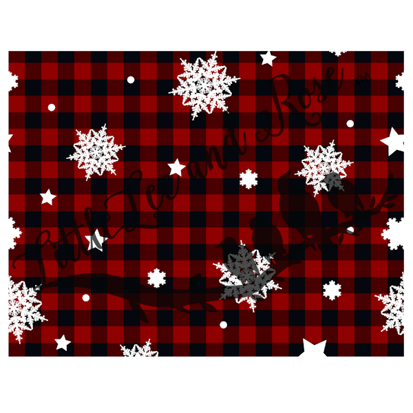 
            
                Load image into Gallery viewer, Red &amp;amp; Black Plaid with Snowflakes Full Sheet 8.5x11 - Instant Transfer
            
        