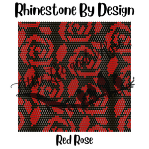 Sublimation Print of Rhinestone by Design - Red Rose