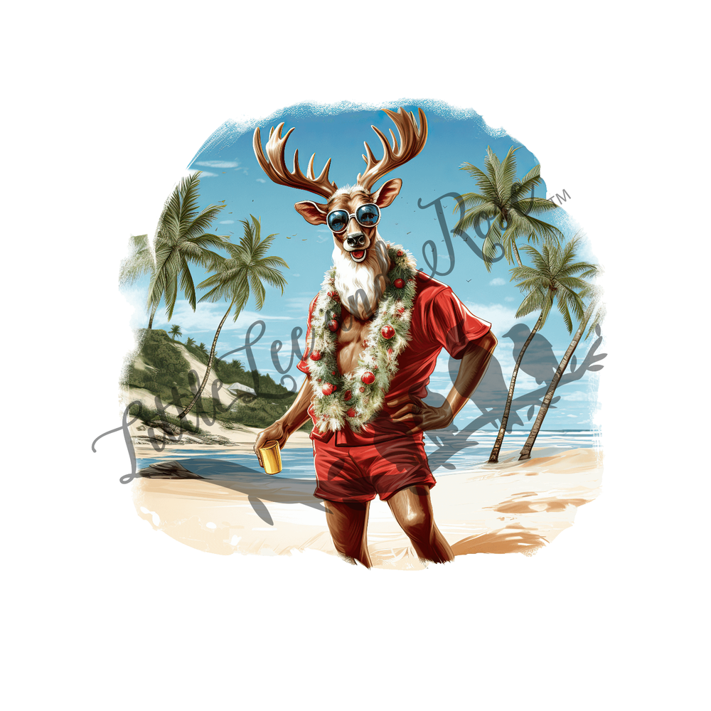 
            
                Load image into Gallery viewer, Reindeer At The Beach Clear Waterslide
            
        
