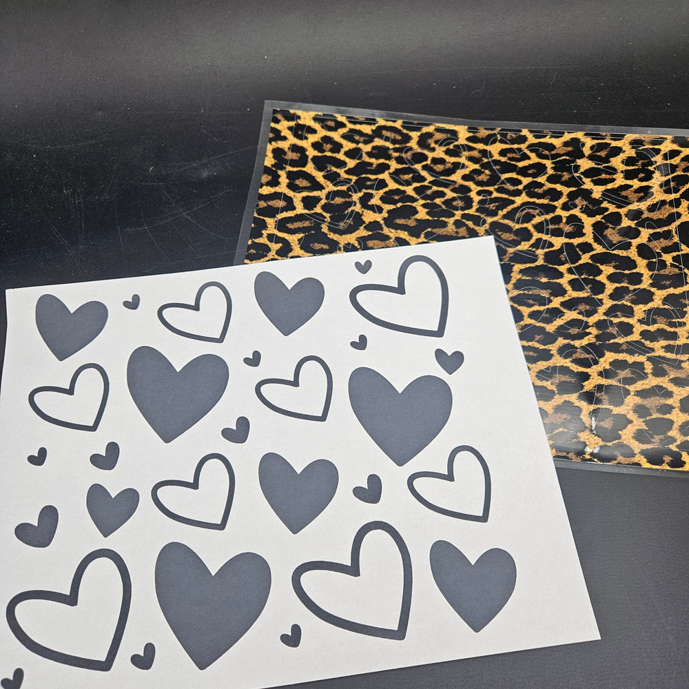 
            
                Load image into Gallery viewer, Pre-Cut UV-DTF - Dark Cheetah Hearts
            
        
