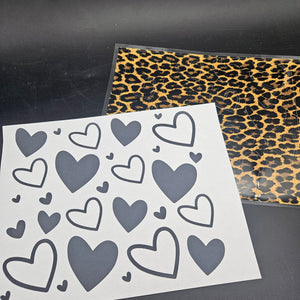 Pre-Cut UV-DTF - Dark Cheetah Hearts