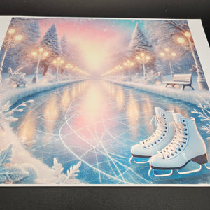 Printed Vinyl Sheet - Ice Skates