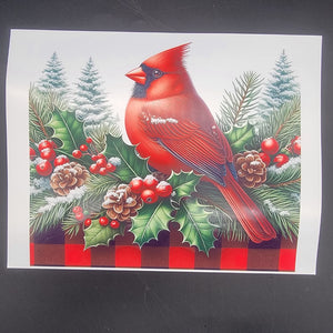Printed Vinyl Sheet - Holly Cardinal