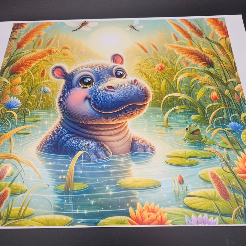
            
                Load image into Gallery viewer, Printed Vinyl Sheet - Happy Hippo
            
        