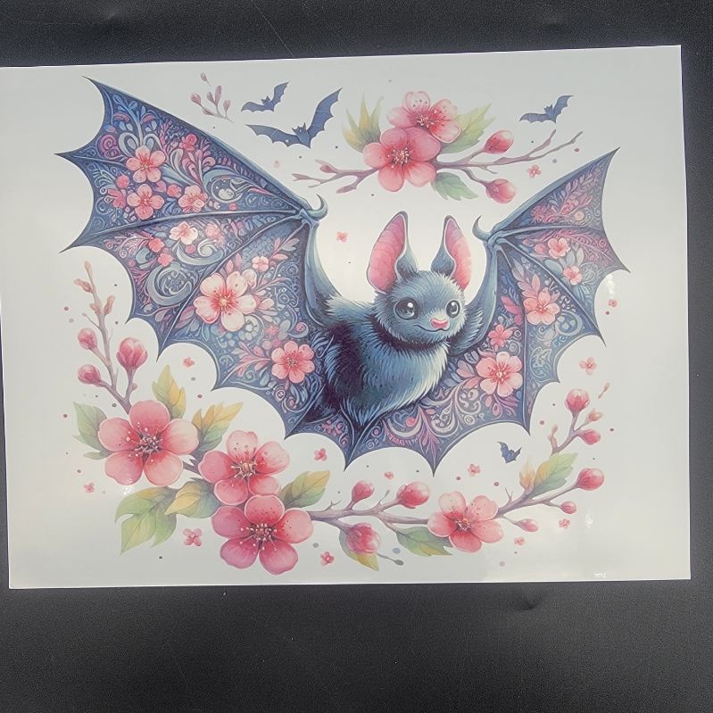 
            
                Load image into Gallery viewer, Printed Vinyl Sheet - Filigree Bat
            
        