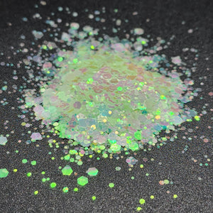 
            
                Load image into Gallery viewer, Pontiac - UV Green to Pink Mixed Chunky Glitter
            
        