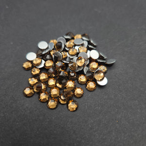 Single Color Rhinestones - Smoked Topaz - GLASS