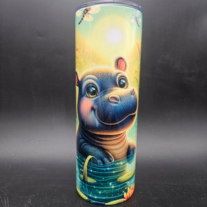 Pre-Sublimated 20oz Tumbler - Happy Hippo