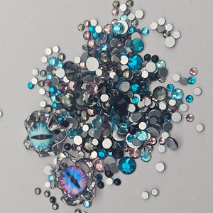 Multicolored Rhinestone Mix - Magical Eye - Glass