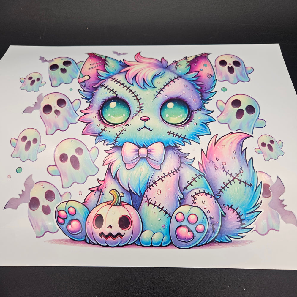 
            
                Load image into Gallery viewer, Printed Vinyl Sheet - Creepy Kitten
            
        
