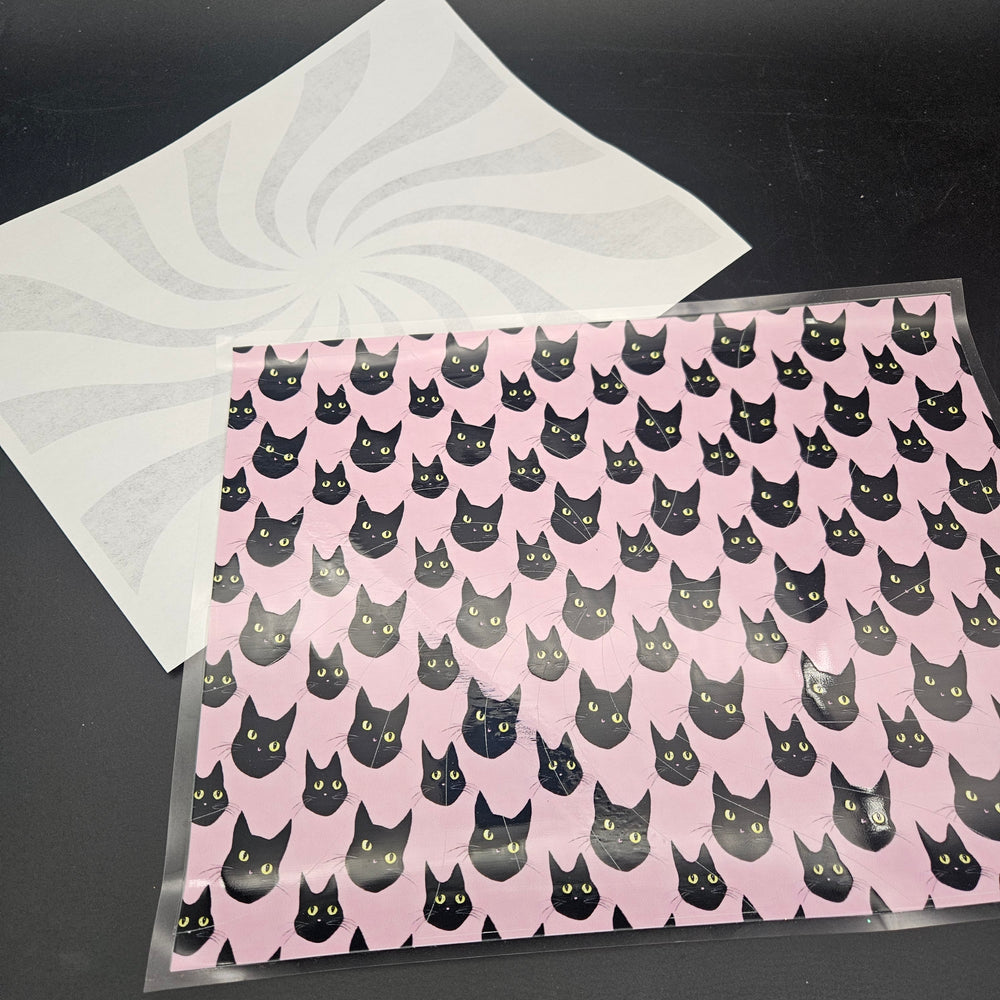 
            
                Load image into Gallery viewer, Pre-Cut UV-DTF - Black Cat Swirl
            
        