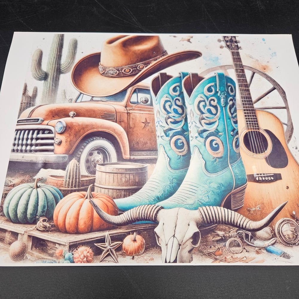 
            
                Load image into Gallery viewer, Printed Vinyl Sheet - Cowboy Blues
            
        