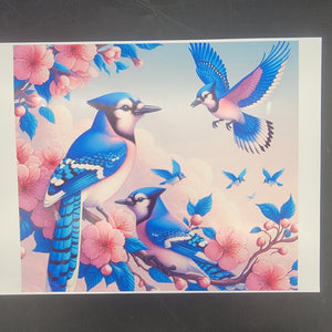 Printed Vinyl Sheet - Blue Birds