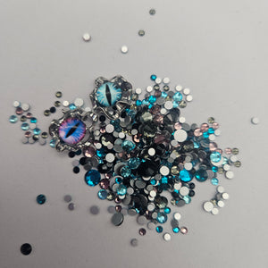 Multicolored Rhinestone Mix - Magical Eye - Glass