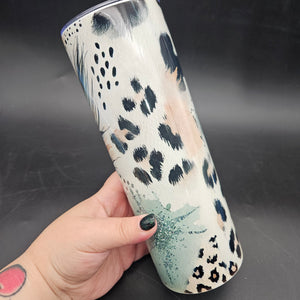 Pre-Sublimated 20oz Tumbler - Leopard Feather