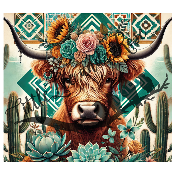 
            
                Load image into Gallery viewer, Printed Vinyl Sheet - Sage Fluffy Bull
            
        