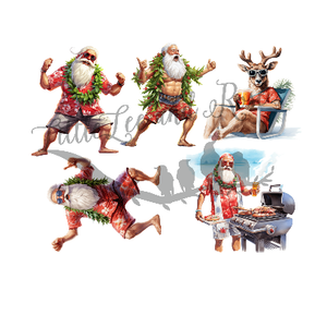 
            
                Load image into Gallery viewer, Santa&amp;#39;s BBQ Party Half Sheet Clear Waterslide
            
        