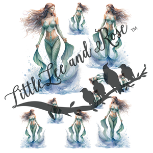 Sea Mermaid Instant Transfer Sheet