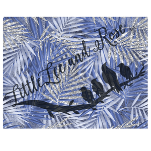 Slate Blue Palm Leaves Full Sheet 8.5x11 UV-DTF