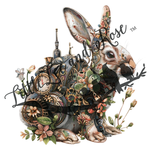 Steampunk Bunny Instant Transfer