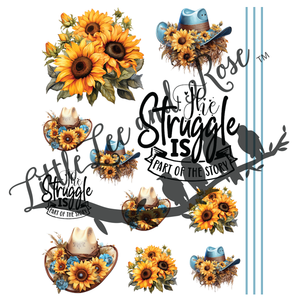 Sunflower Hat Total Tumbler Instant Transfer Sheet