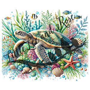 
            
                Load image into Gallery viewer, Printed Vinyl Sheet - Swimming Sea Turtle
            
        